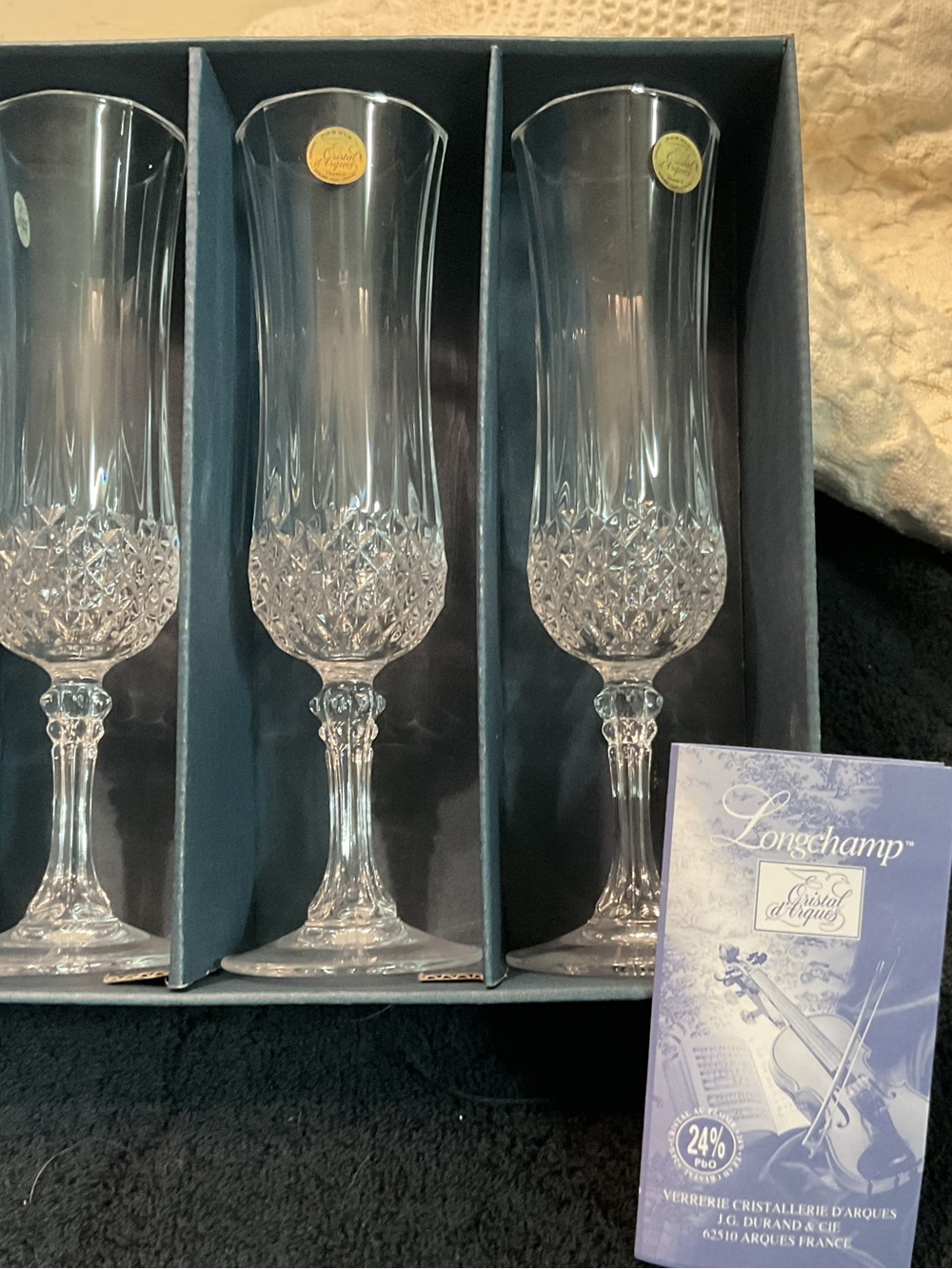 Longchamp Clear Cut Crystal Champagne Flutes (Set)